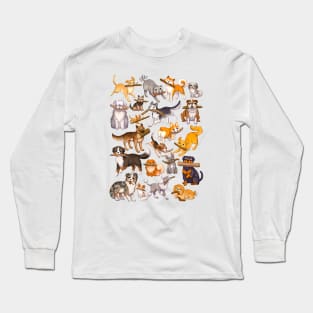 Dogs With Sticks Long Sleeve T-Shirt